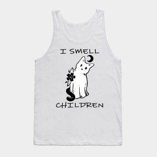 i smell children, funny halloween ghost cat Tank Top